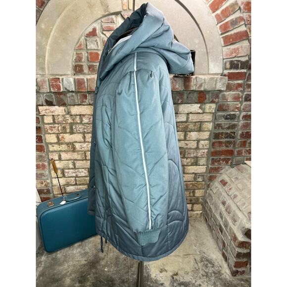 cocoon coat quilted hood 1980s gray toggle buttons - Picture 5 of 13